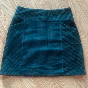 Maeve Teal Striped Mini Skirt